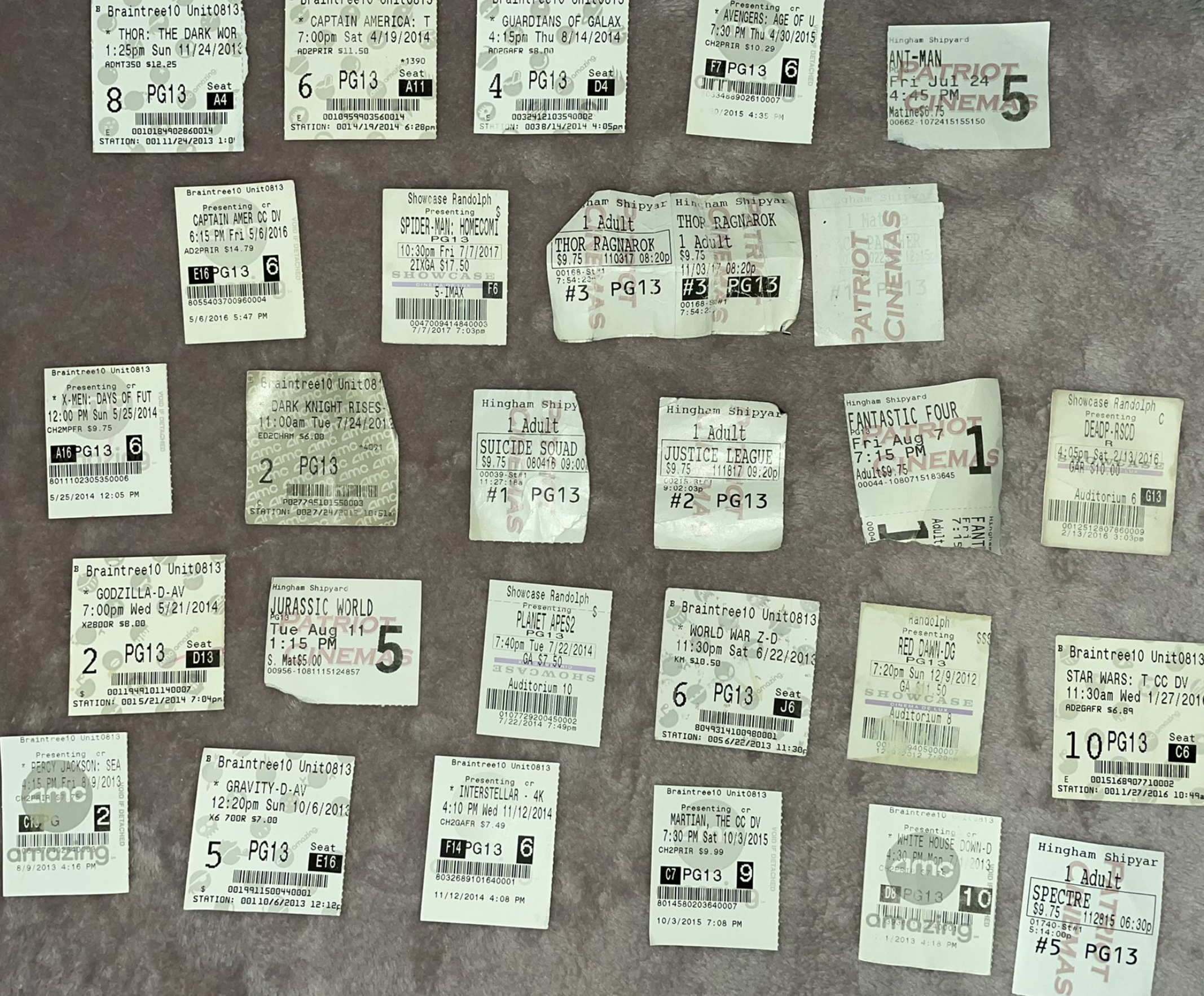 Ticket stubs