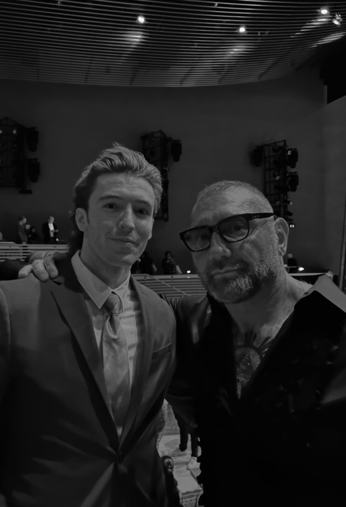 Liam Crowley and Dave Bautista