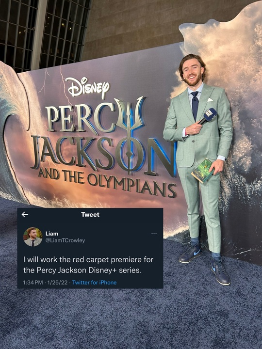 Liam Crowley, Percy Jackson series premiere