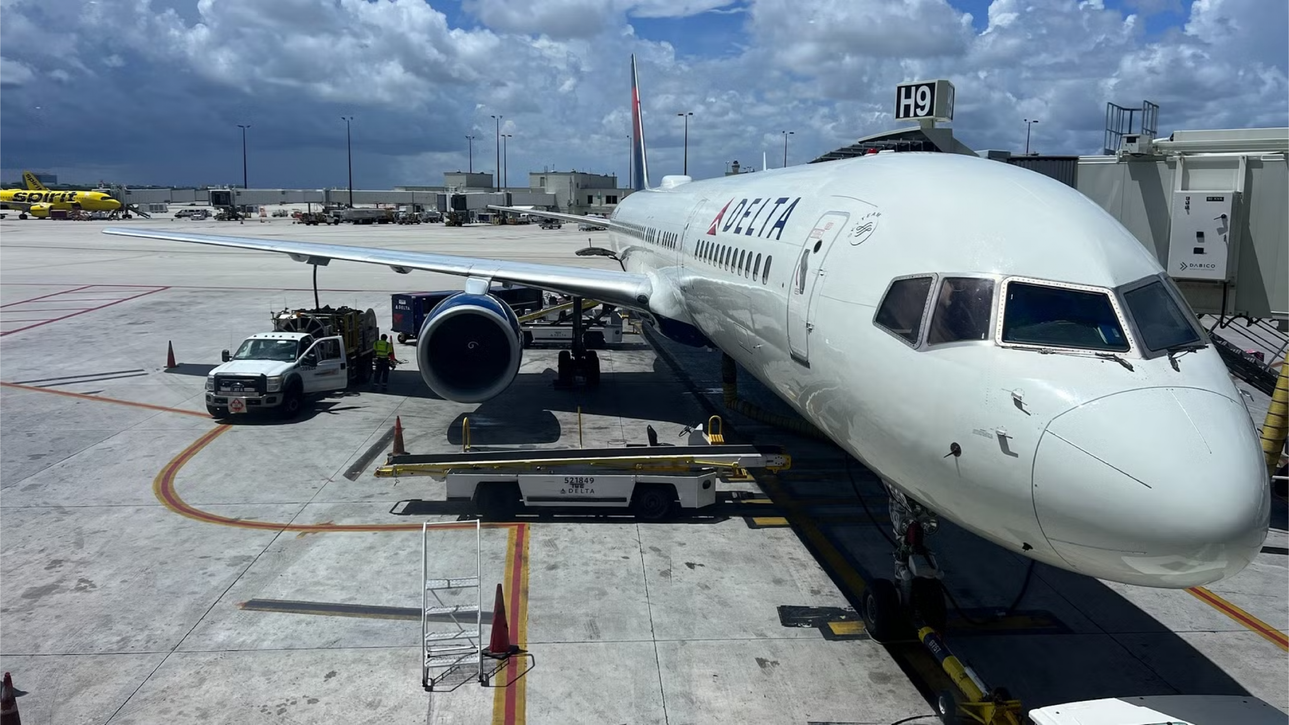 Delta plane on airport runway